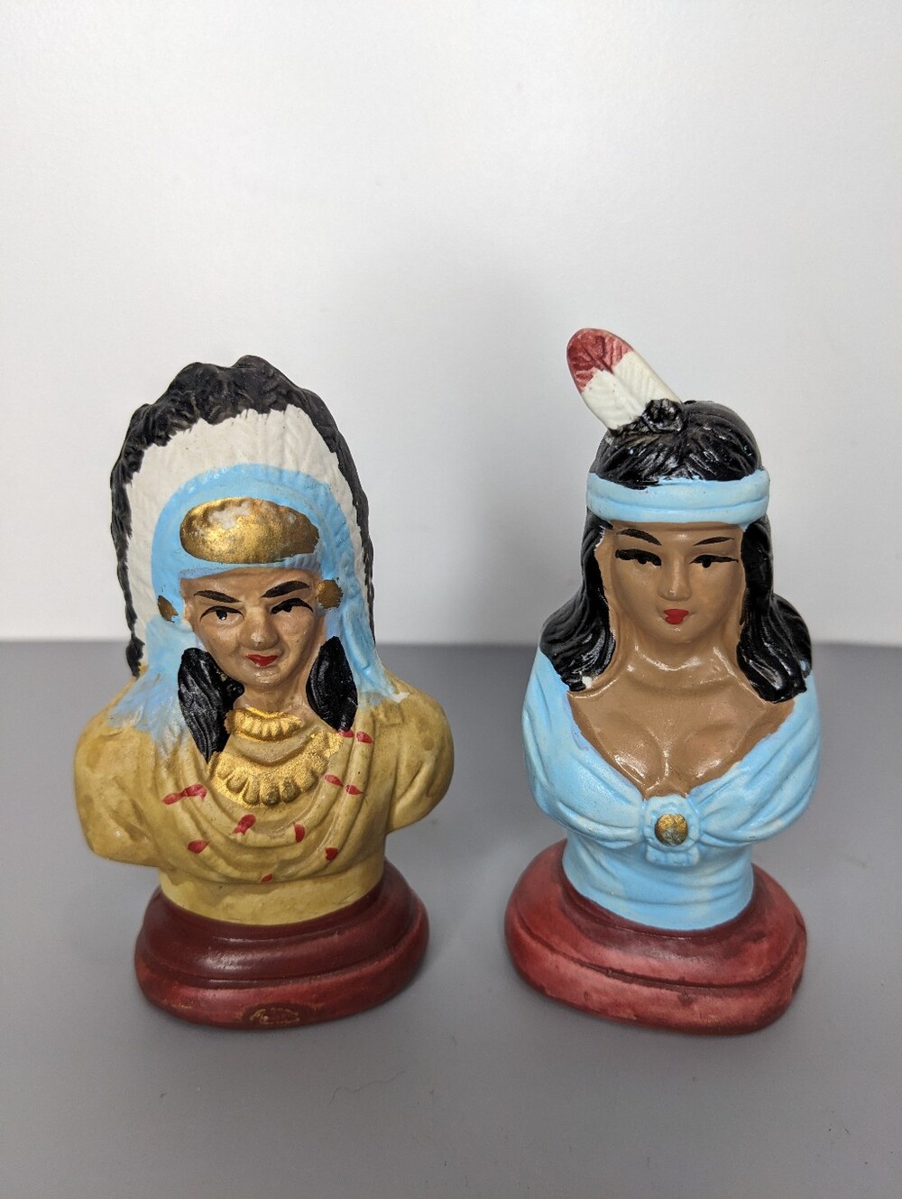 Indigenous Motif Salt And Pepper Shaker Japan Vintage Set Chief Native
